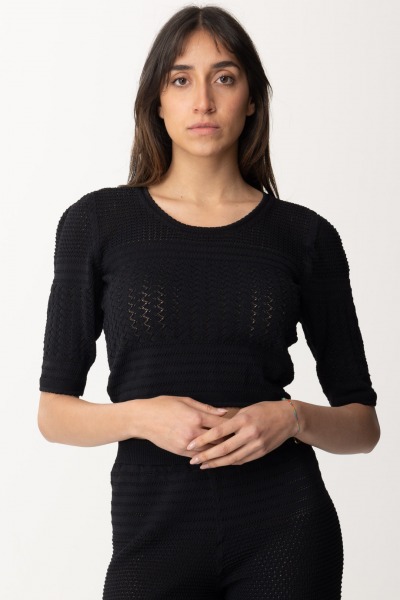 Twin-Set  Sweater with mix of stitches 241TT3162 NERO