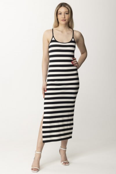 Patrizia Pepe  Langes Kleid mit Streifendruck 2A2703 J194 BLACK/WHITE STRIPE