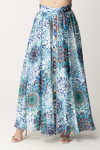Guess  Printed Long Skirt with Buttons 4GGD01 9739Z BOHO ANIMALLER