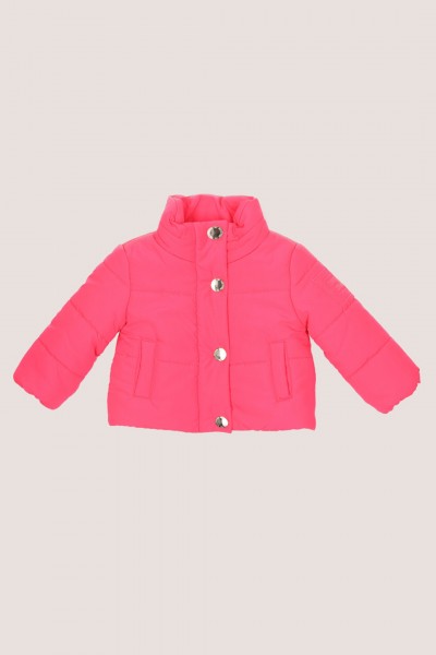 ELISABETTA FRANCHI BAMBINA  Quilted jacket for girls EGGB0260NY167C001 PINK FLUO