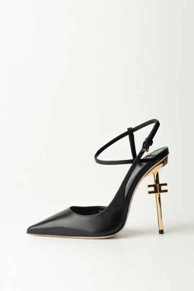 Elisabetta Franchi  High slingback sandals with sculptured heel SA37B41E2 NERO