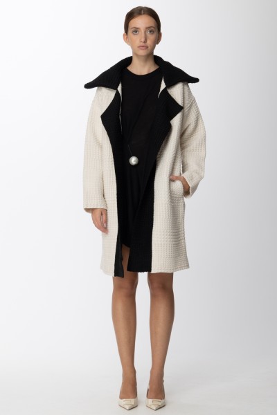 Simona Corsellini  Cloth coat with contrasting lapel A22CPCPZ01 White/Nero