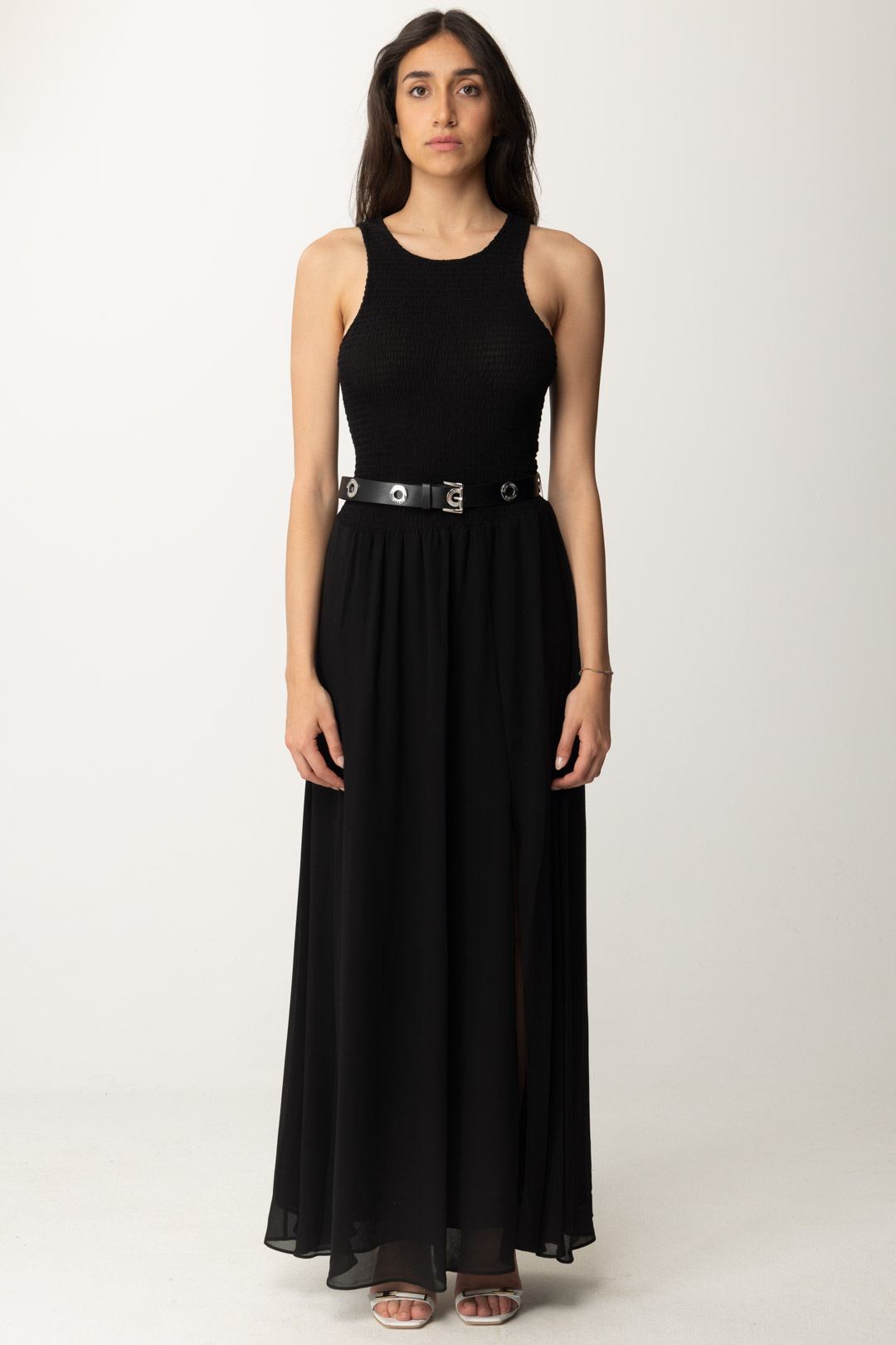 Vorschau: Michael Kors Langes Kleid mit Gürtel Black