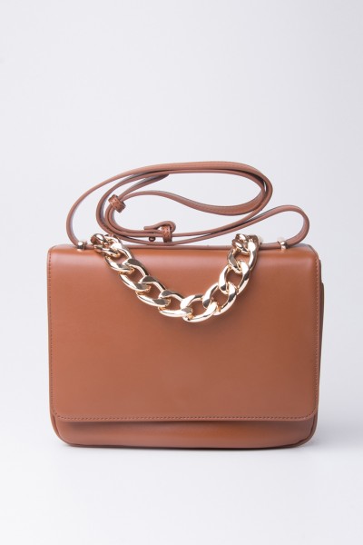 Twin-Set  Large shoulder bag wih chain 222TB7370 CUOIO
