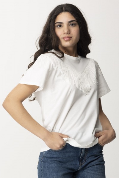 Pinko  T-shirt with fringes 103727 A1XS Z05