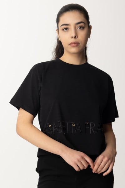 Elisabetta Franchi  T-shirt con logo e charms MA00141E2 NERO