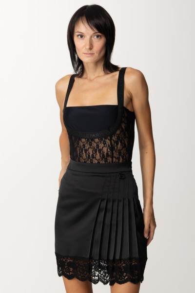 Gaelle Paris  Lace bodysuit with logoed band GBDM20107 NERO