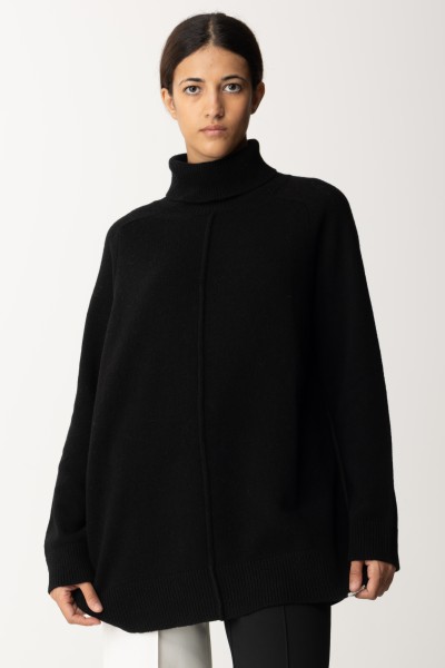 Semicouture  Wool turtleneck with slit on the back S3WB08 Y69-0 NERO