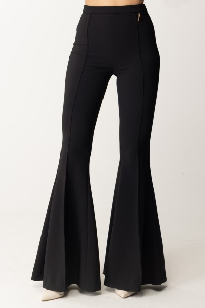 Elisabetta Franchi  Flared trousers with charms PA02441E2 NERO