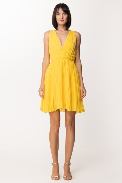 Twin-Set  Pleated dress with crossover neckline 221TT2474 RADIANT YELLOW