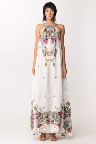 Just Cavalli  Long dress with floral print S04CT1203 White Variant