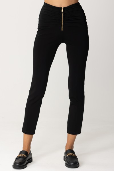 Pinko  Trousers with zip and gathers 102311 A1AN NERO LIMOUSINE