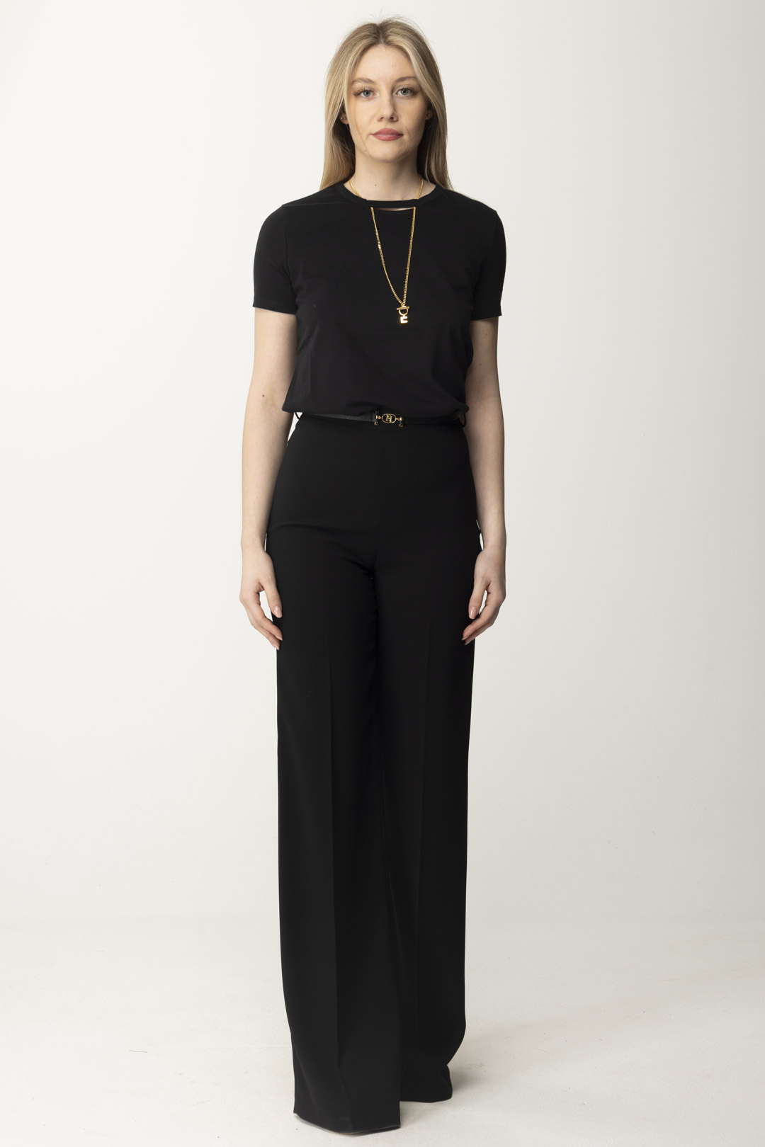 Preview: Elisabetta Franchi T-shirt with necklace Nero