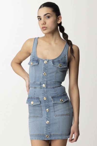 Elisabetta Franchi  Mini-robe en jean avec poches AJ36S41E2 LIGHT BLUE