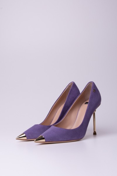 Elisabetta Franchi  Suede pumps with gold heel SA06L26E2 AMETISTA