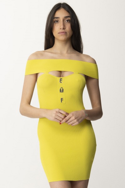 Elisabetta Franchi  Dzianinowa sukienka mini z odkrytymi ramionami AM68B42E2 CEDRO