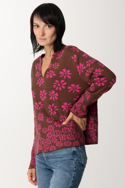 Alessia Santi  Printed sweater 321SD53027 TESTA MORO-BOCCIOLO