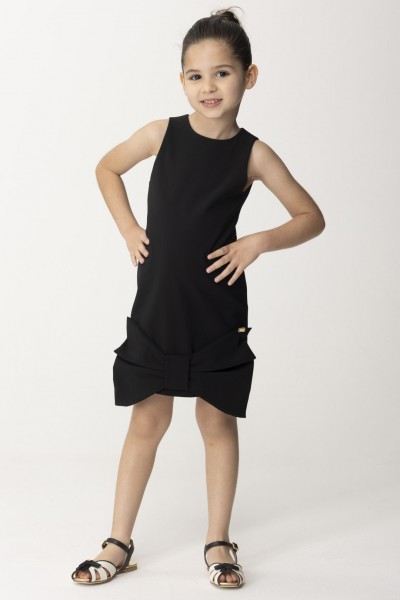 ELISABETTA FRANCHI BAMBINA  Sheath dress with maxi bow EFAB5270TV665.N000 BLACK