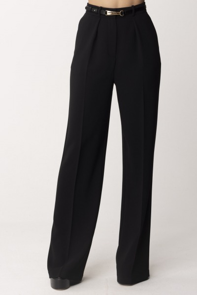 Elisabetta Franchi  Straight trousers with belt PA04642E2 NERO