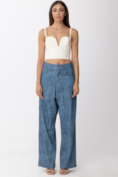 Aniye By  Oversize trousers with denim effect 181009 SOFT BLUE