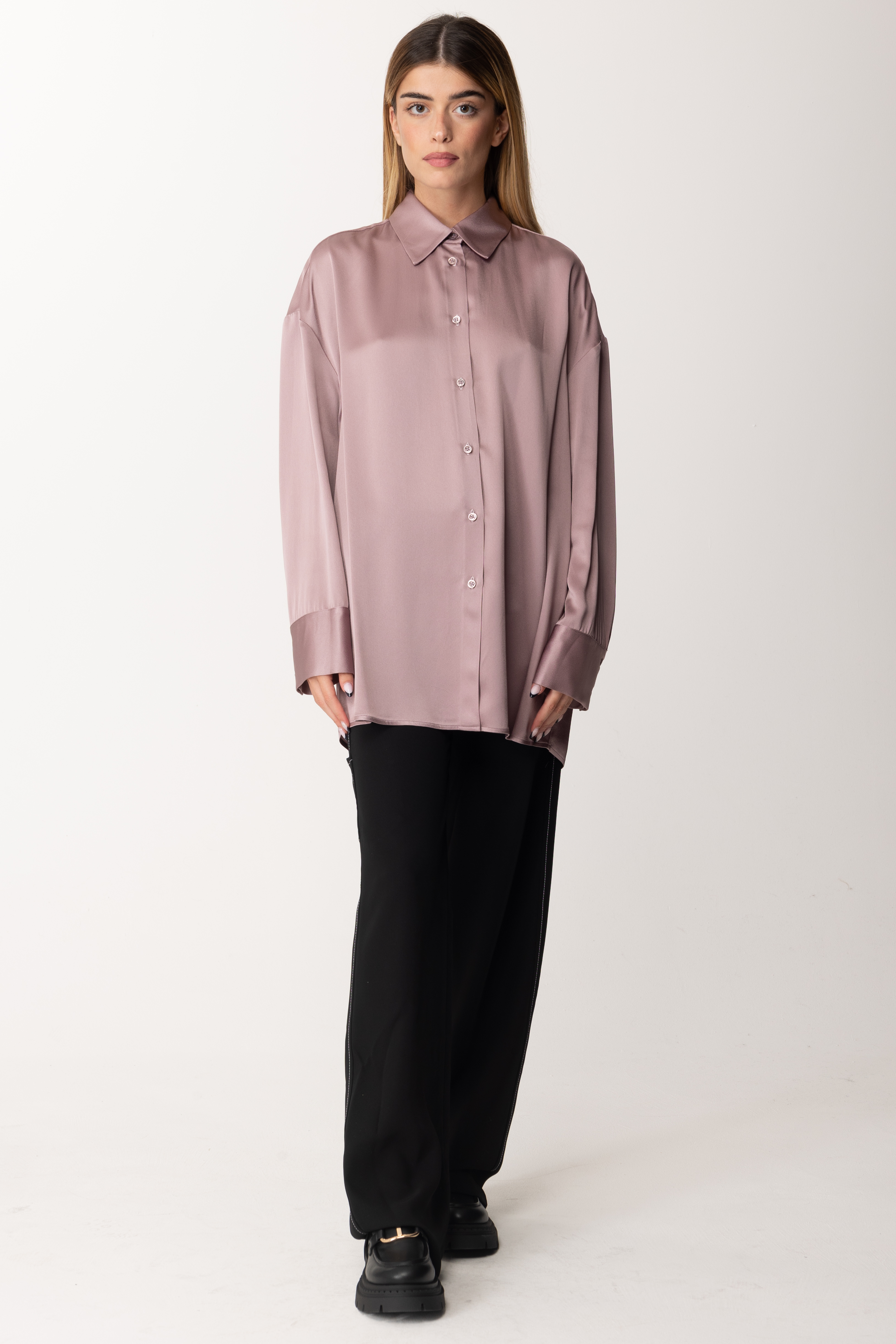 Preview: Semicouture Satin shirt BERRY