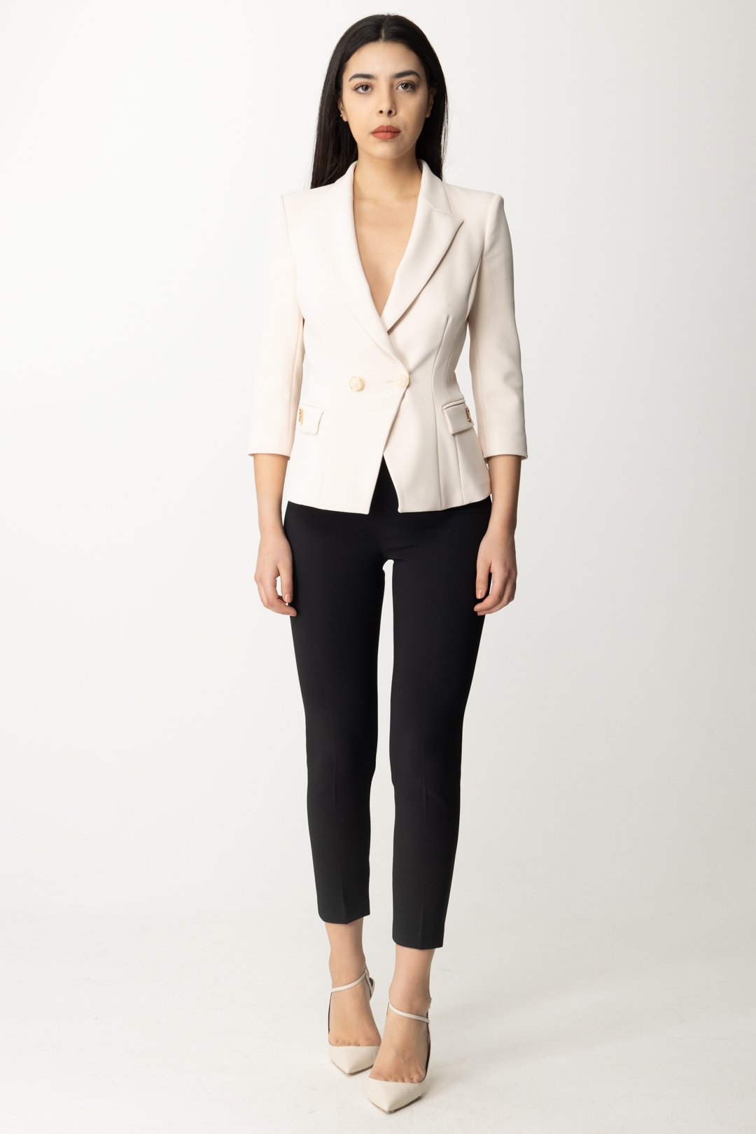Preview: Elisabetta Franchi Double-breasted jacket Burro