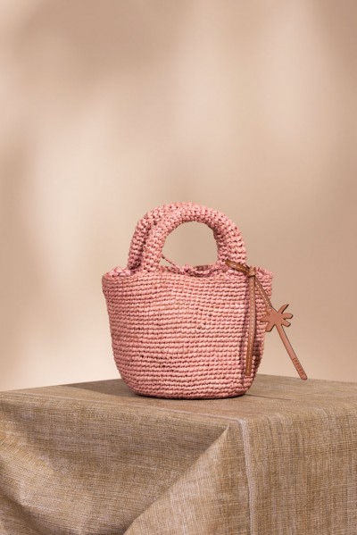 Manebi  Mini-Handtasche aus Raffiabast V60AMBAG0000U Pink