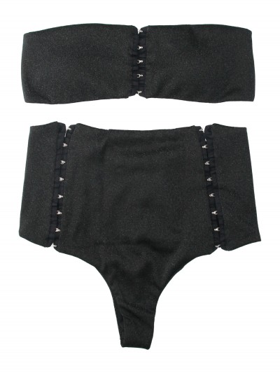 Me Fui  Retro lingerie style bandeau bikini M20-0401NR black