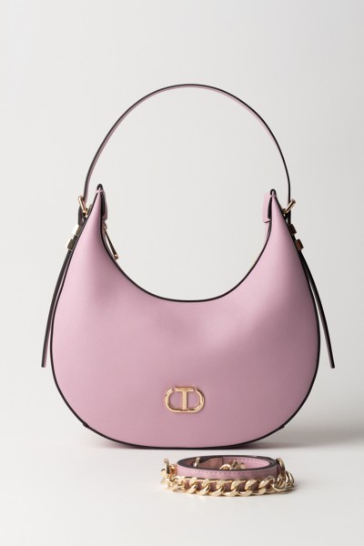 Twin-Set  Bolso hobo con logo Oval T 241TB7066 PRISM PINK