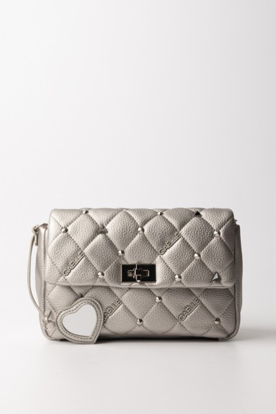 Gaelle Paris  Quilted clutch bag with flap and studs GBADP4716 ARGENTO