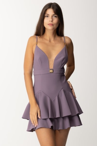 Elisabetta Franchi  Minidress with cups and flounces AB41036E2 CANDY VIOLET