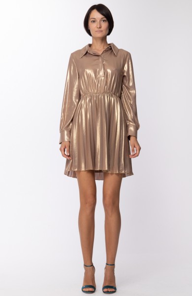 Motel  Pleated dress with belt SA19A083 Oro
