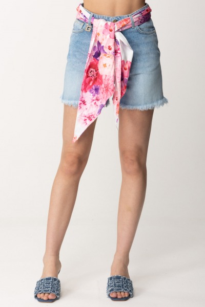 Gaelle Paris  Shorts with floral sash GAABW00335 BLU