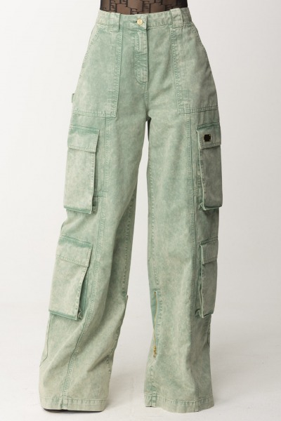 Elisabetta Franchi  Colorful cargo jeans PJ62D41E2 ACQUA