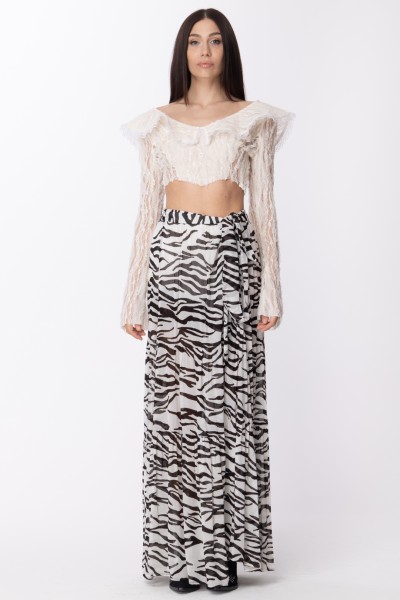 Aniye By  Long zebra skirt with slit 185354 ZIBRA