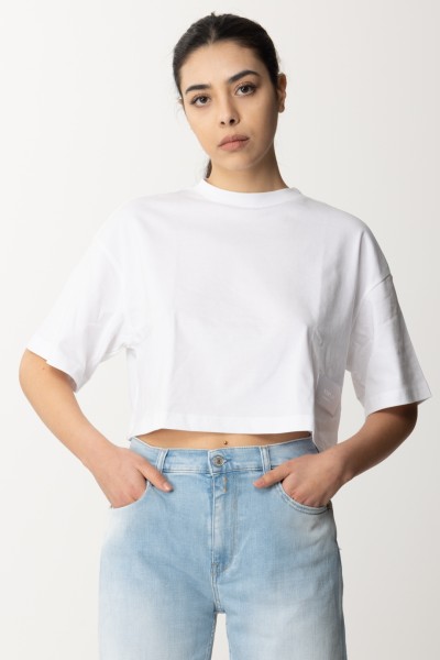 Replay  Crop t-shirt con micro stampa W3798M00023608P WHITE
