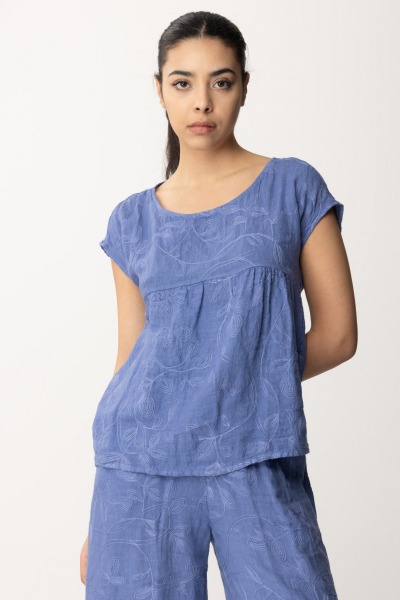 Alessia Santi  Linen blouse 411SD45013 CERAMICA