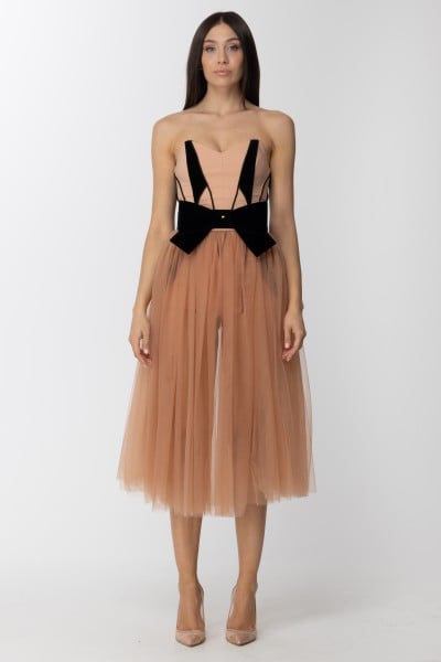 Elisabetta Franchi  Two-tone tulle skirt and bodice top BG00178E2