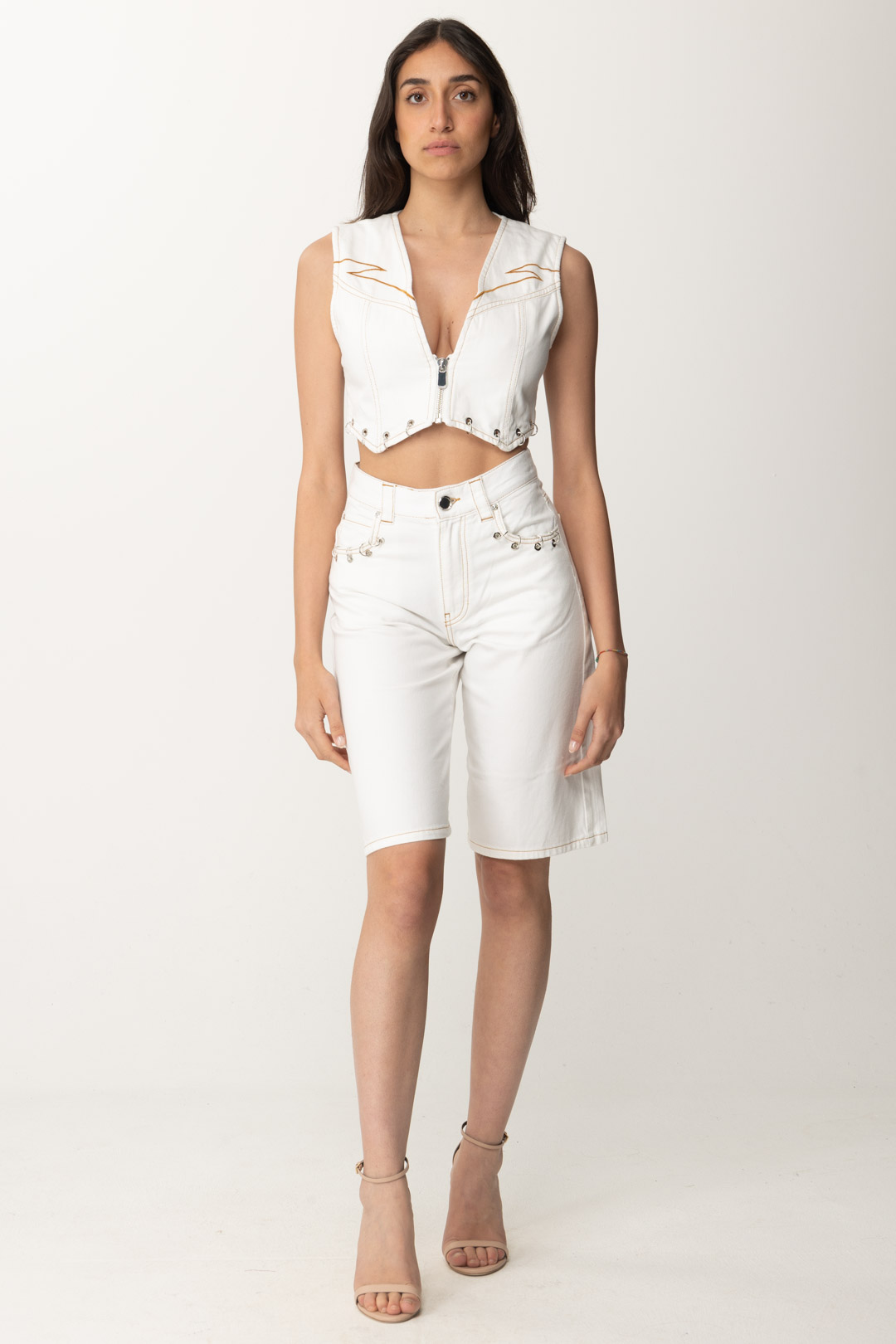 Preview: Pinko Bermuda with piercings BIANCO-BIANCANEVE