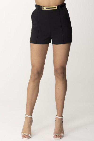 Elisabetta Franchi  Shorts con piping e cintura SH00742E2 NERO