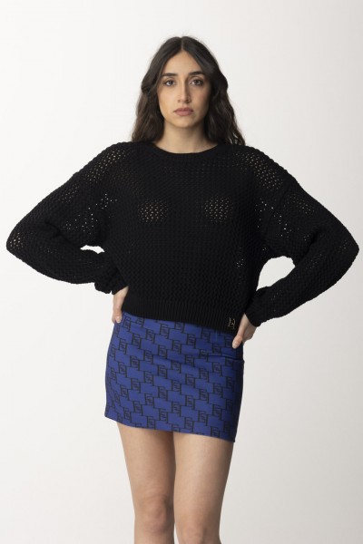 Elisabetta Franchi  Mesh Stitch Sweater MK46S42E2 NERO