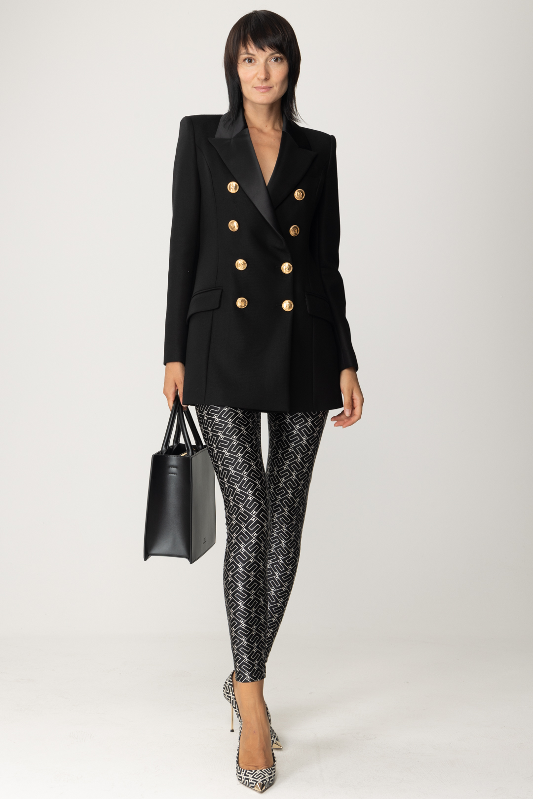 Preview: Elisabetta Franchi Suit style coat Nero