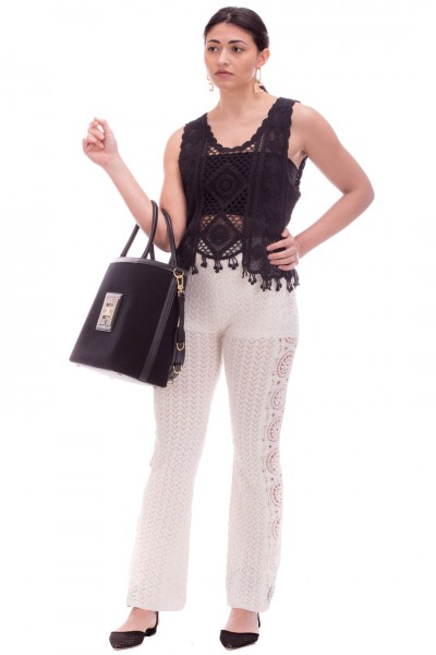 Twin-Set  Embroidered crochet trousers 221AT3240 CHANTILLY