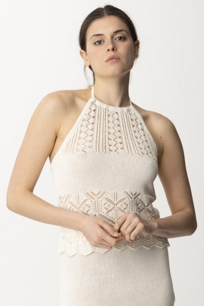 AKEP  Perforated top with halter neckline CNKD05063 PANNA