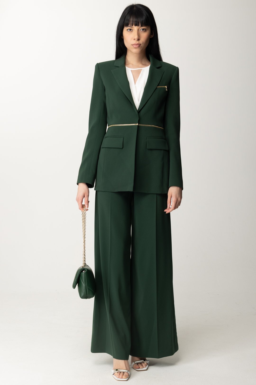 Aperçu: Patrizia Pepe Veste blazer ajustable avec zip Tuscany Green