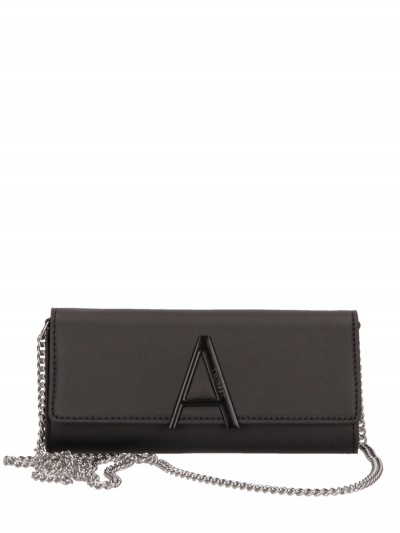 Twin-Set  Mini clutch bag with A logo and shoulder strap 221AO8061 NERO