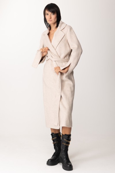 Alessia Santi  Cappotto in lana con cintura 321SD35022 BURRO