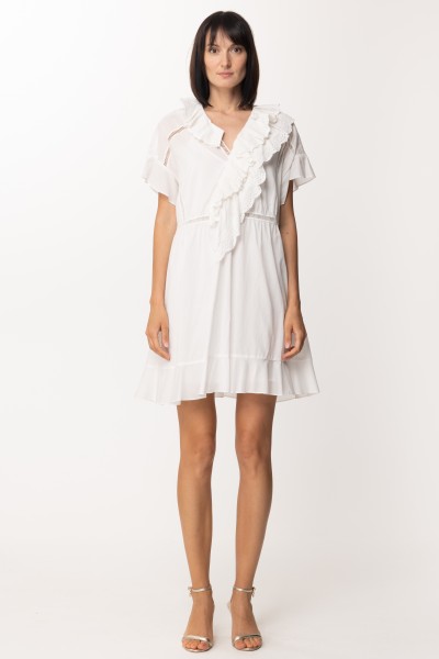 Twin-Set  Mini dress with sangallo lace and ruffles 201MT2090 ICE