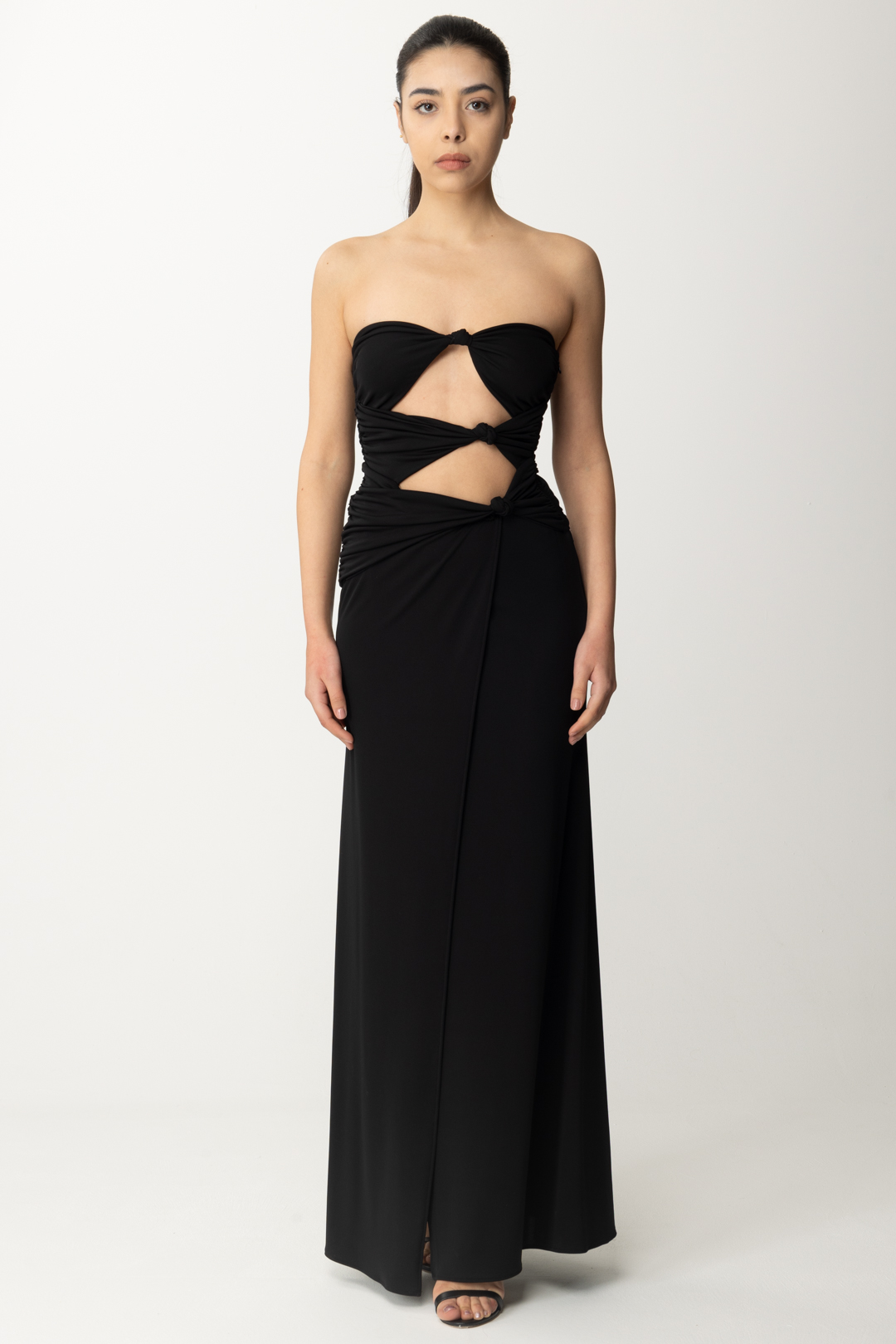 Preview: Aniye By Long dress with cutout Sienna Black