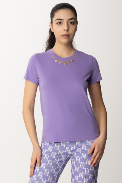 Elisabetta Franchi  T-shirt with Charm Necklace MA01141E2 IRIS